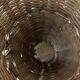 Woven wicker basket, vintage rod holder
