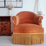 Toad armchair in gold velvet