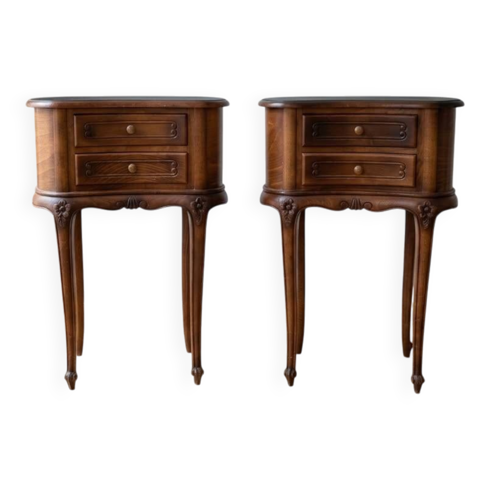 Pair of Louis XV nightstands in walnut