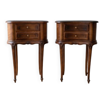 Pair of Louis XV nightstands in walnut