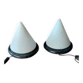 Pair of Vintage Cone Lamps in Murano Glass – 1980s Design