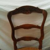 4 x Provencal chairs in carved wood and straw