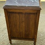 Art Deco period bedside table in carved wood and marble