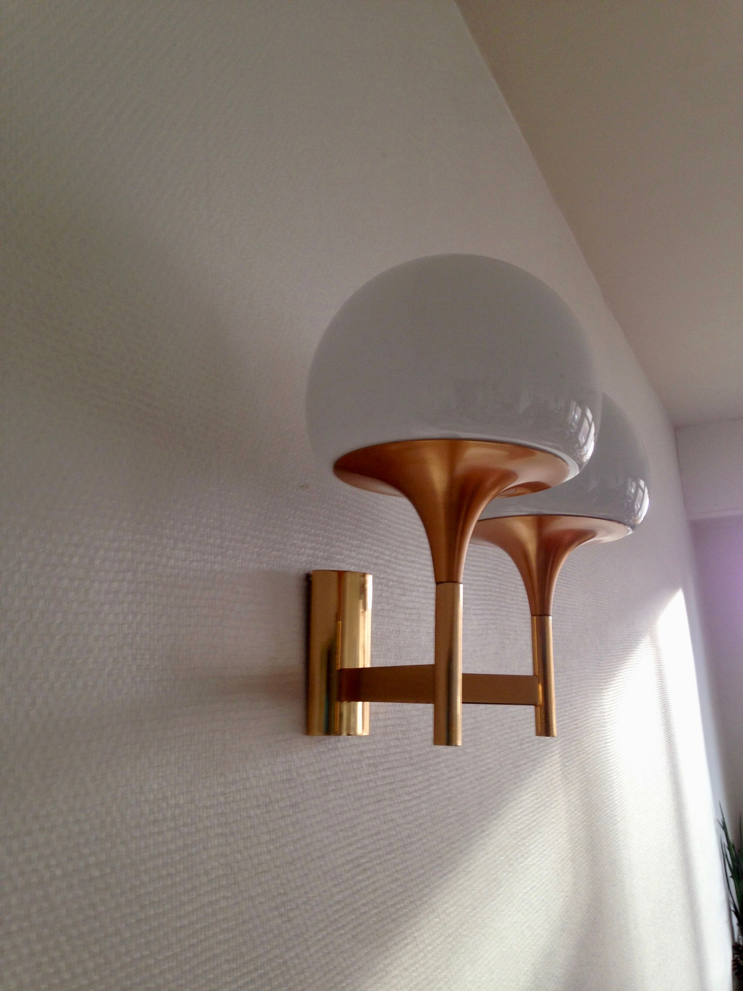 Double gold wall lamp by the Maison Sciolari  1970