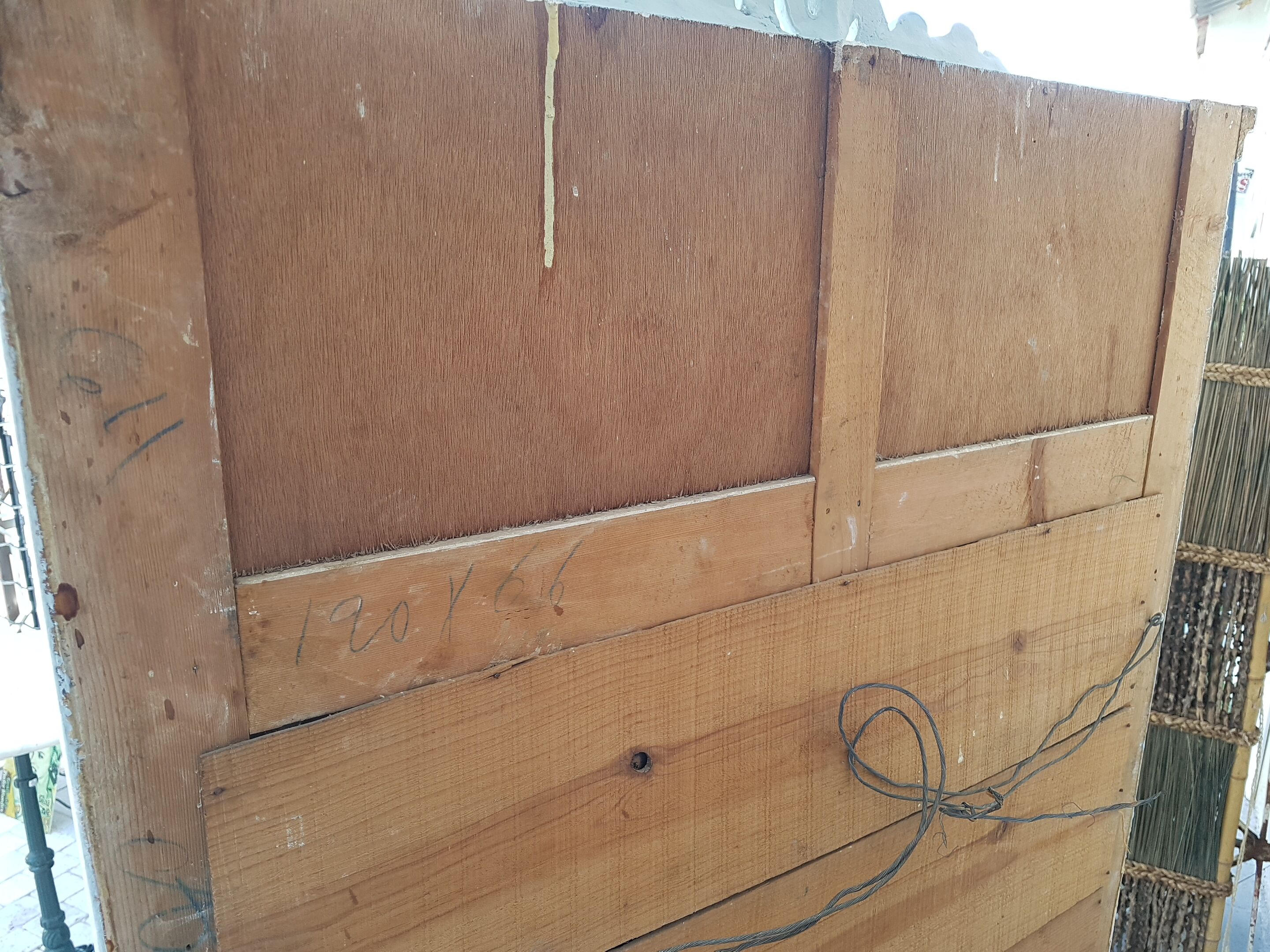 Louis xvi style trumeau painted mirror  163x84cm