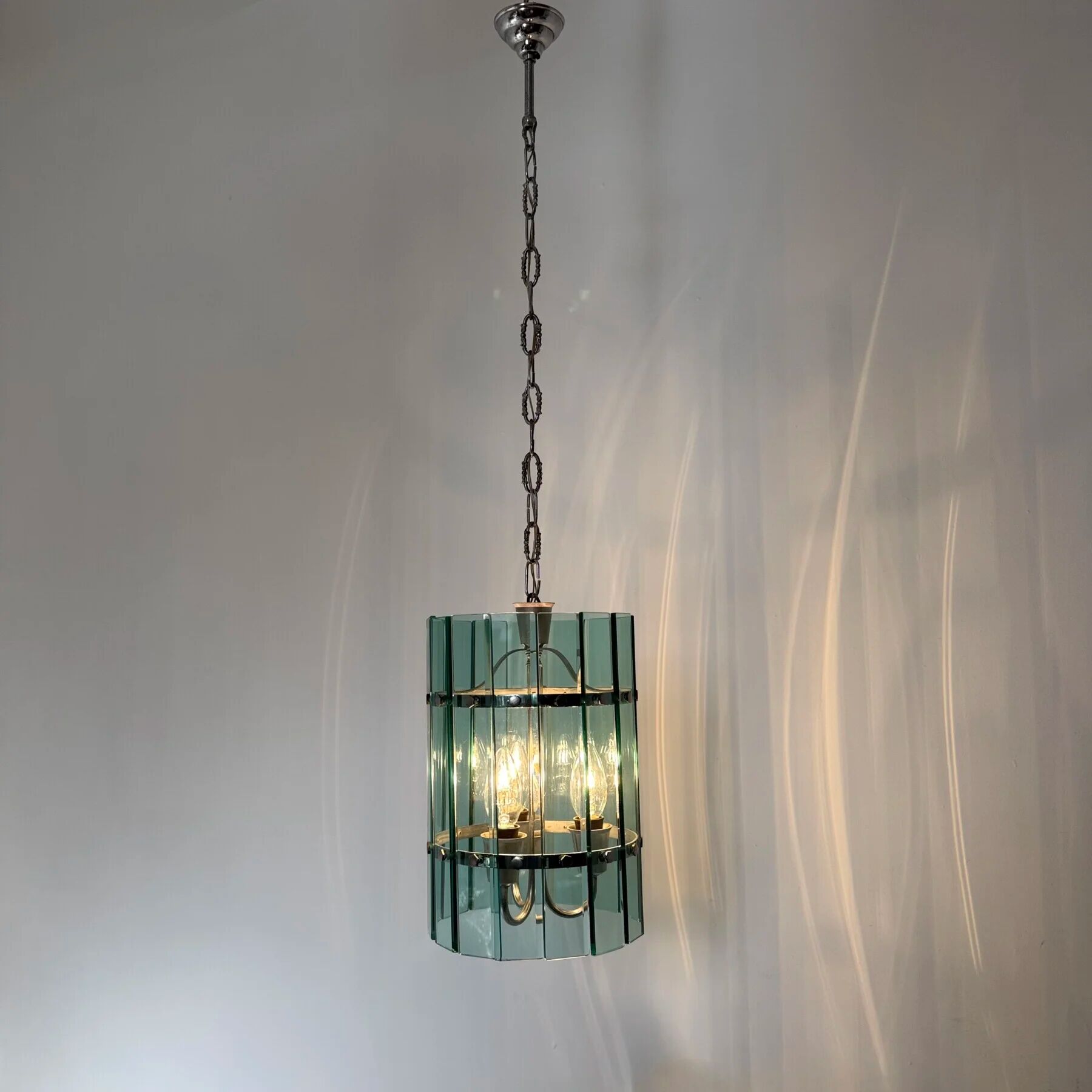 Mid-century Veca glass pendant lamp, 1970s, Italy
