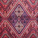 Tapis en laine orientale fait à la main, bleu rouge - 225x310cm