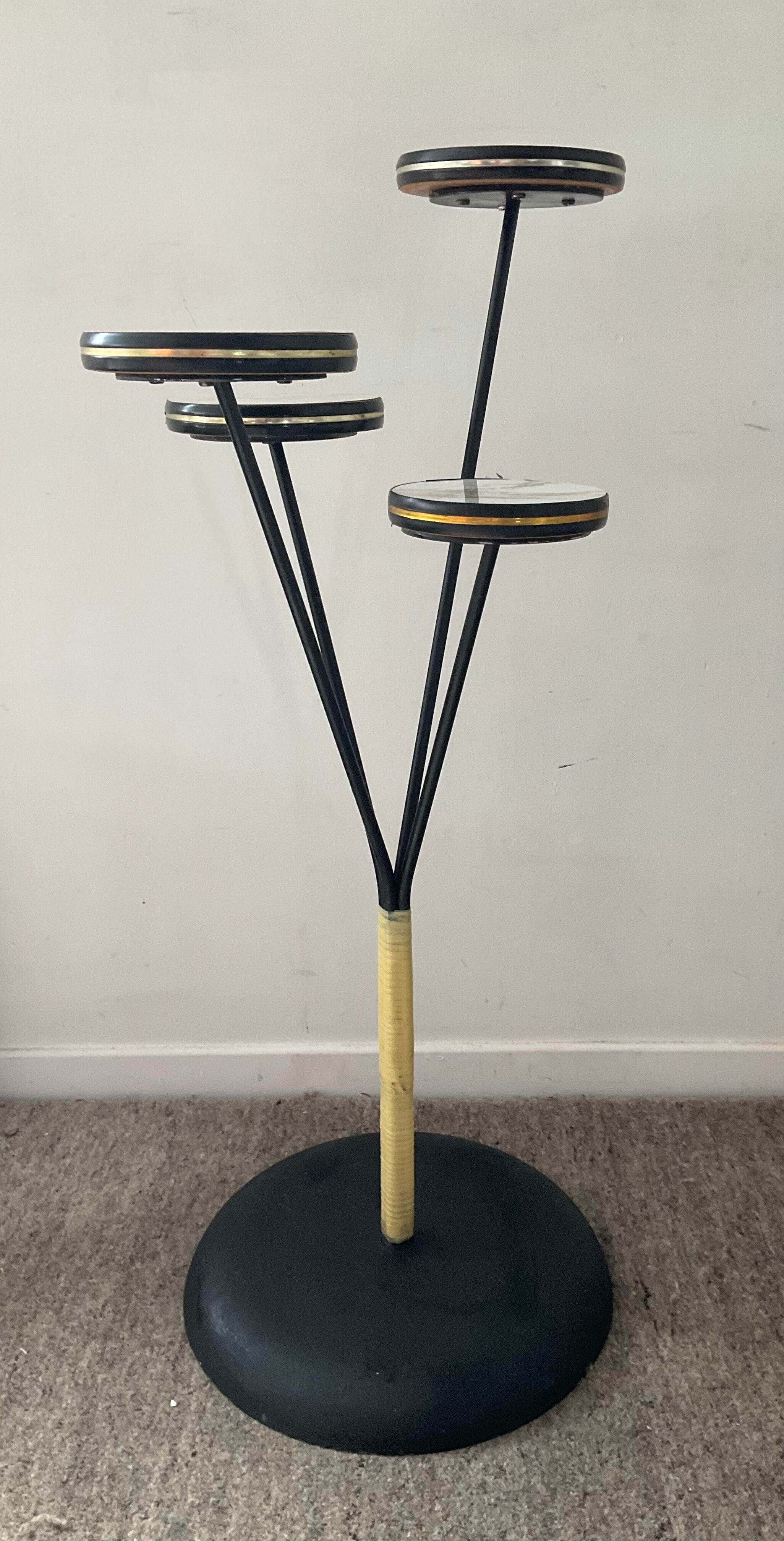 Vintage plant holder from the 60s and 70s in formica and metal