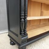 Neoclassical black wood bookcase with columns