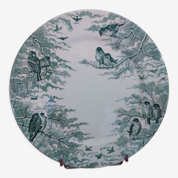 Assiette plate terre de fer Sarreguemines Neige