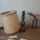 bedside lamp turned wooden base | lampshade for