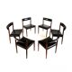 6 chaises vintage danoises en palissandre des années 60