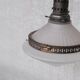 French conical glass and brass antique pendant light