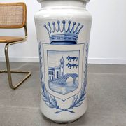 Antique Talavera Ceramic Umbrella and Walking Stick Stand with Bilbao Coat