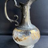 Glass or gold crystal ewer – Gallia Métal Alfénide for Christofle