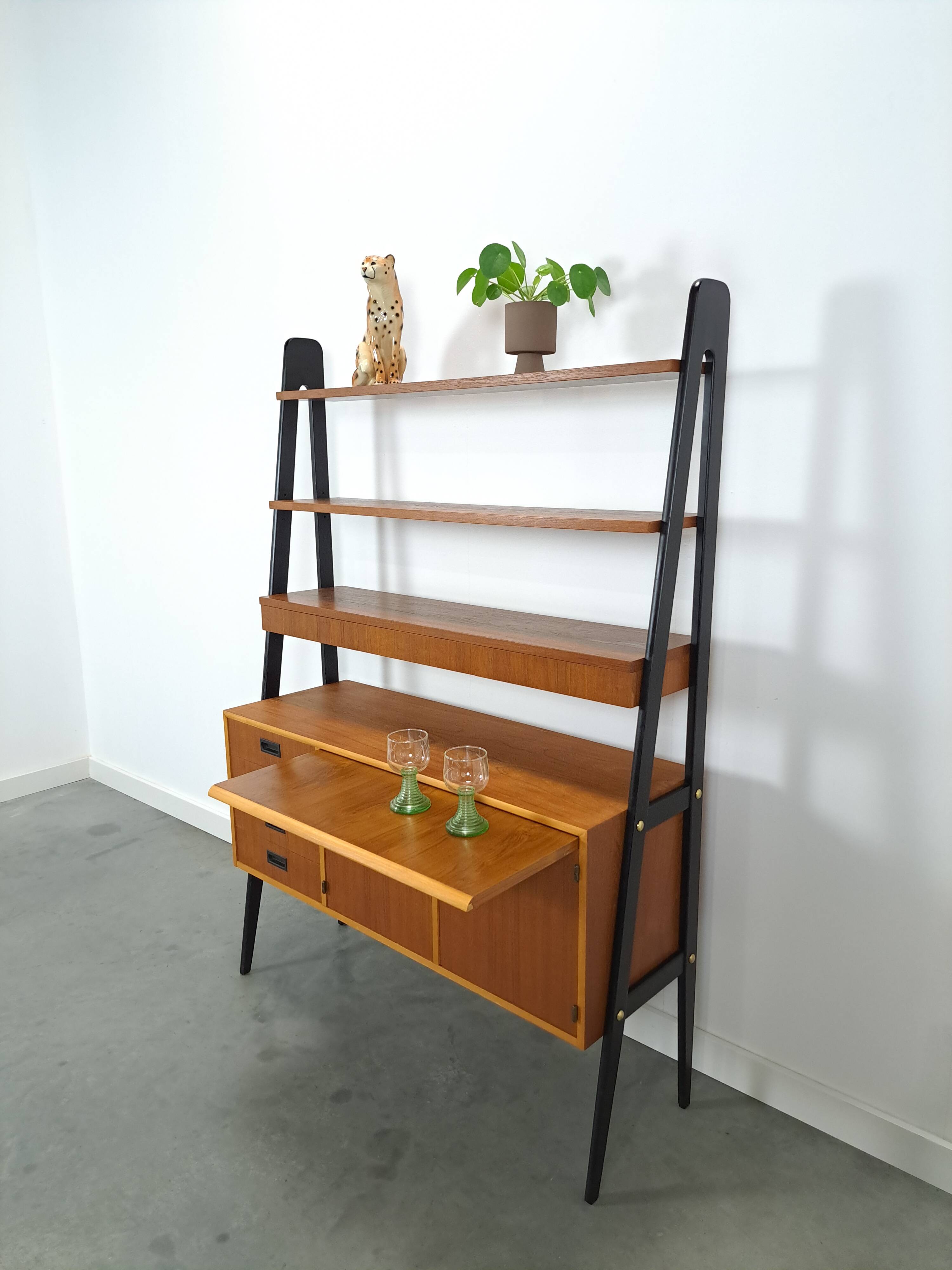 Séparateur de pièce en teck Zweeds avec lames