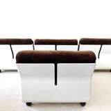 Set of 4 brown Amanta lounge chairs by Mario Bellini for C&B Italia