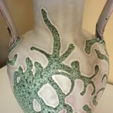 Large vase in glazed ceramic and "fat lava", signed Bruno Dose, design from the 50s/60s