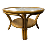 Rattan Coffee Table with glass top