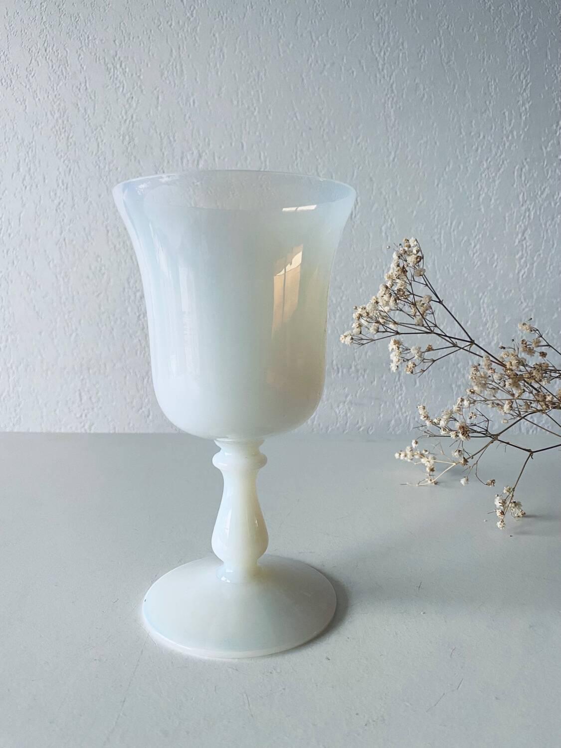 Antique white opaline vase