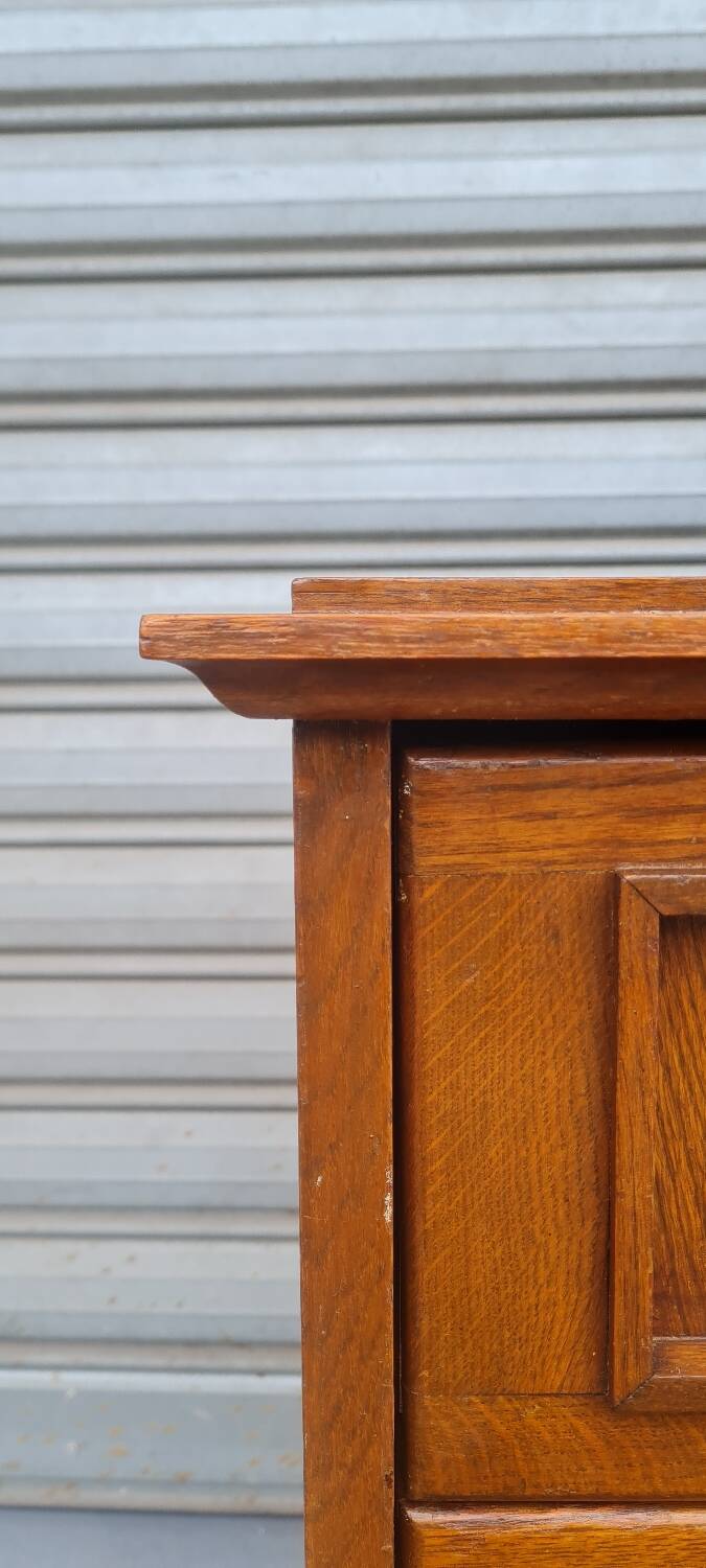 Oak compass foot chest of drawers 1960