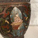 Pair of vases in monks