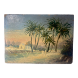 Old painting, orientalist landscape, signed, XX century