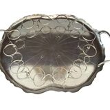 Silver-plated metal caviar service and 12 silver Minerva goblets, circa 1900