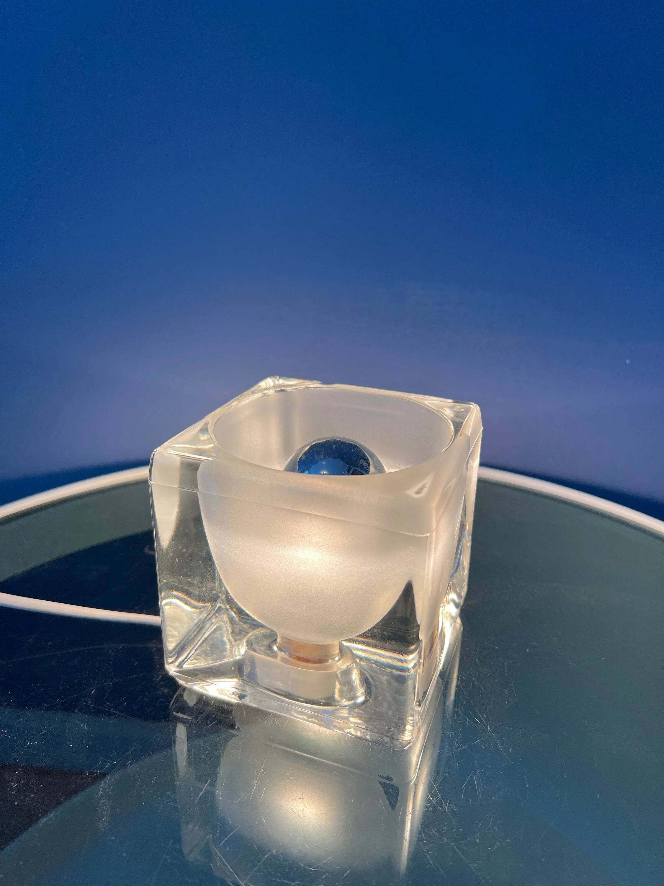 Lampe de table en verre « Ice Cube » Mid Century Peill & Putzler