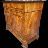 Louis Philippe period sideboard in walnut and marble top 1830's
