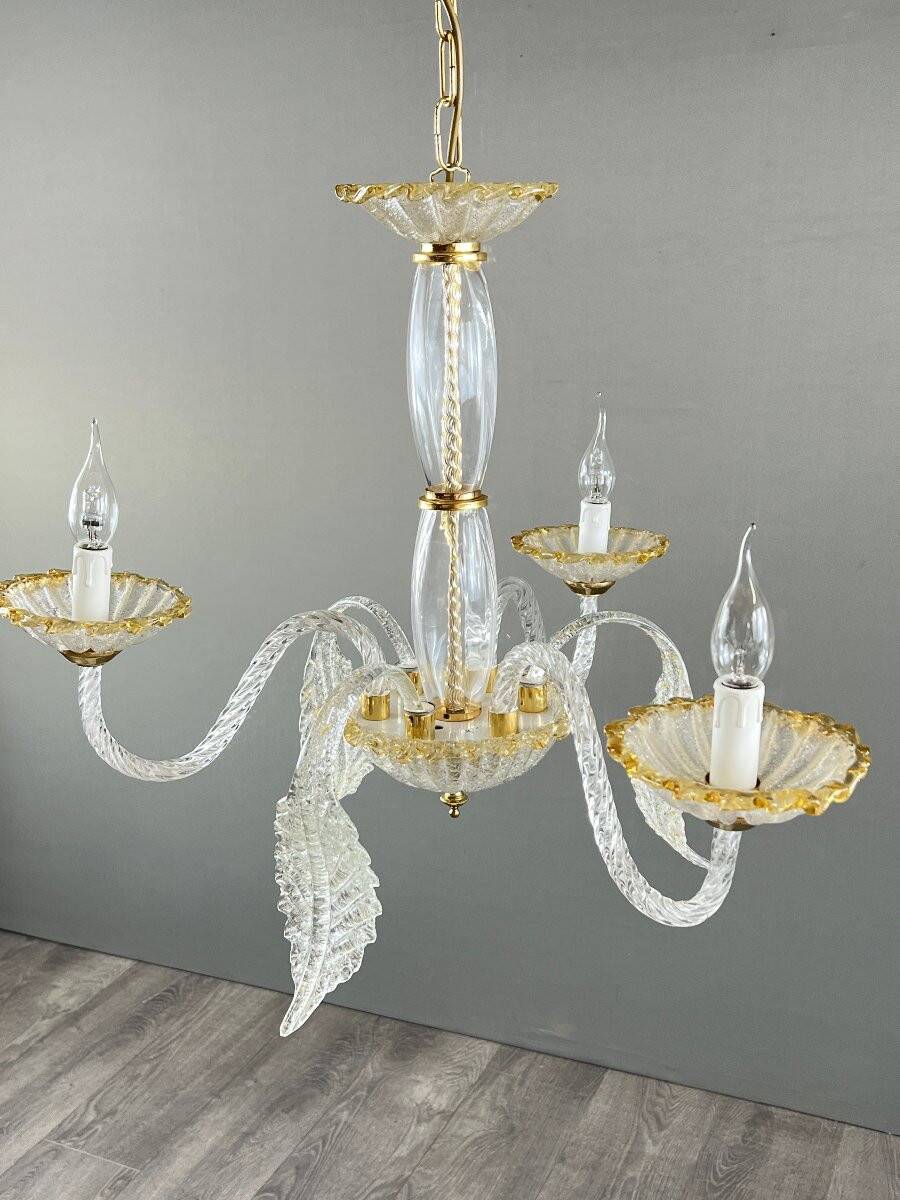 Murano glass chandelier with three lights, 20th century