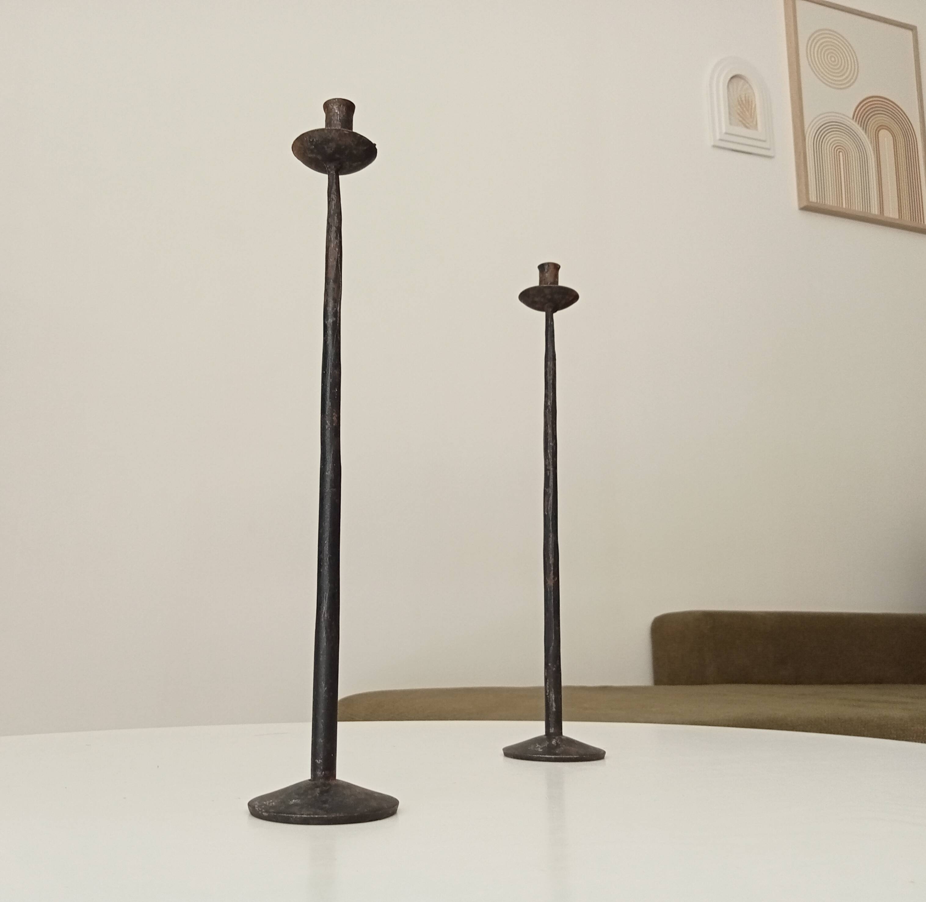 Pair of brutalist / minimalist candlesticks from the 60s