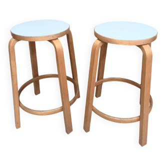 Pair of bar stools by Alvar Aalto