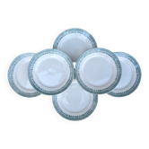 Set of 6 Terre de fer dessert plates, Service Congo model