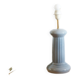 Column lamp base in gray earthenware