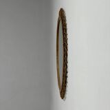 Large mirror from the 1950s. Made of bamboo. Vintage design in the Bonacina style.