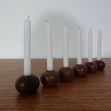 Danish Teak Candleholders, 1960s, Set of 6
