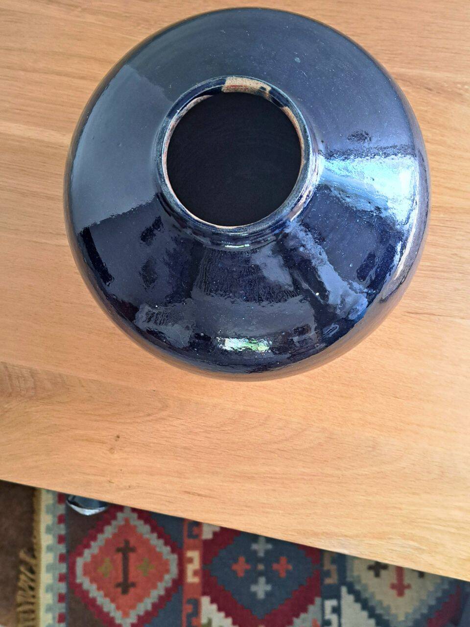Pied de lampe céramique bleu