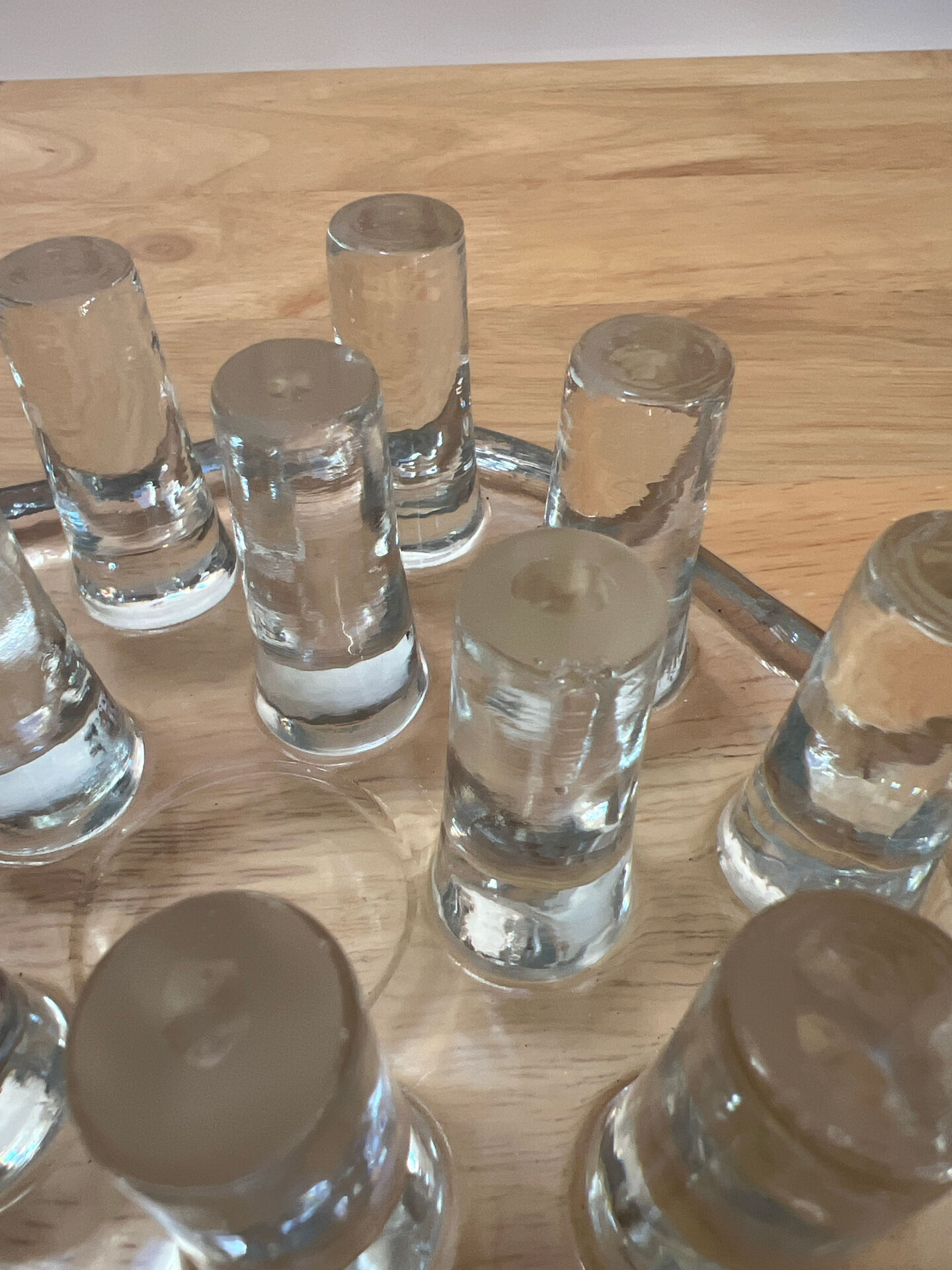Glass tea warmer and candle holder - Georgshütte style