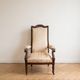 Louis Philippe style Voltaire armchair in wood and beige fabric