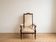 Louis Philippe style Voltaire armchair in wood and beige fabric