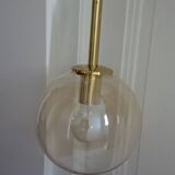 Transparent smoked globe hanging lamp