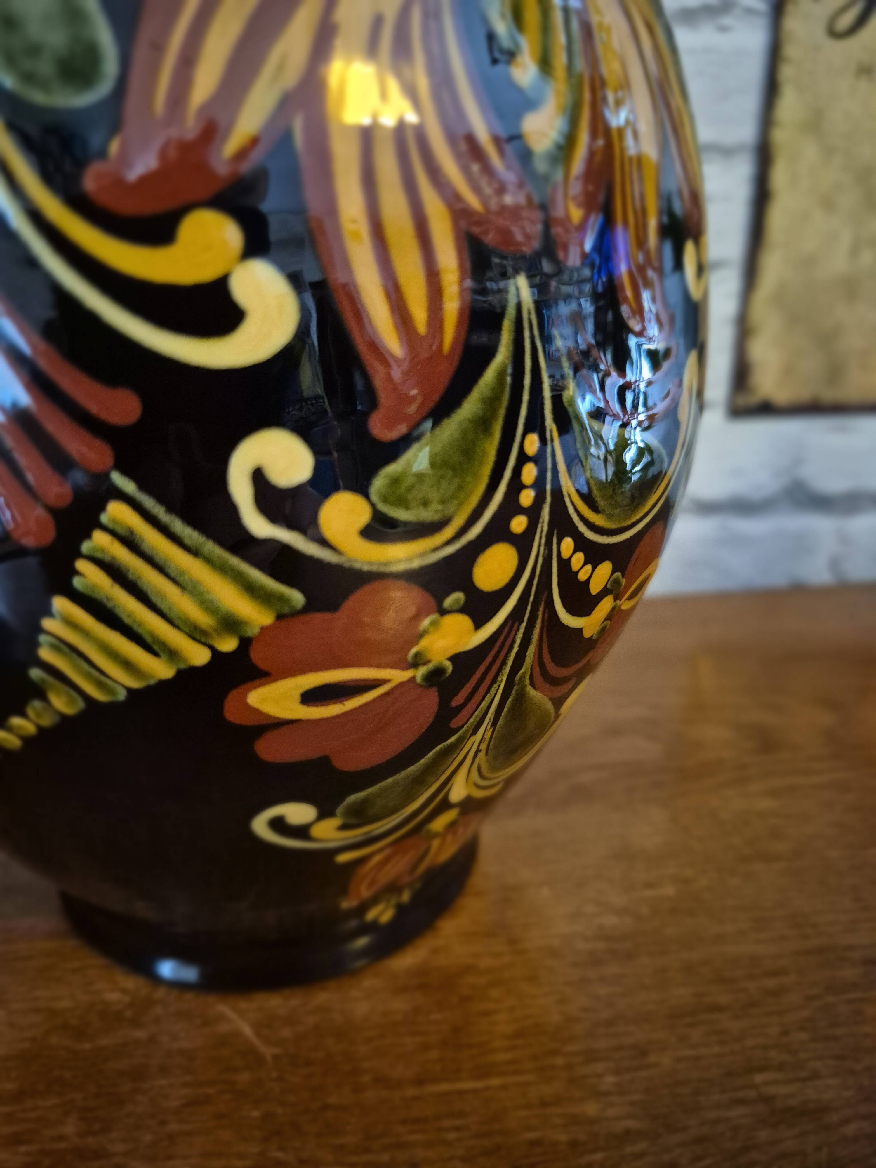 Vintage HVM Hungarian Black Vase