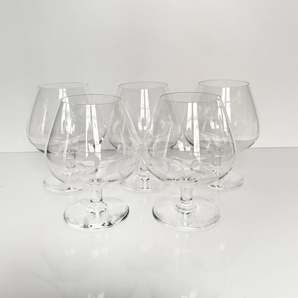 5 verres à cognac en cristal Saint-Louis