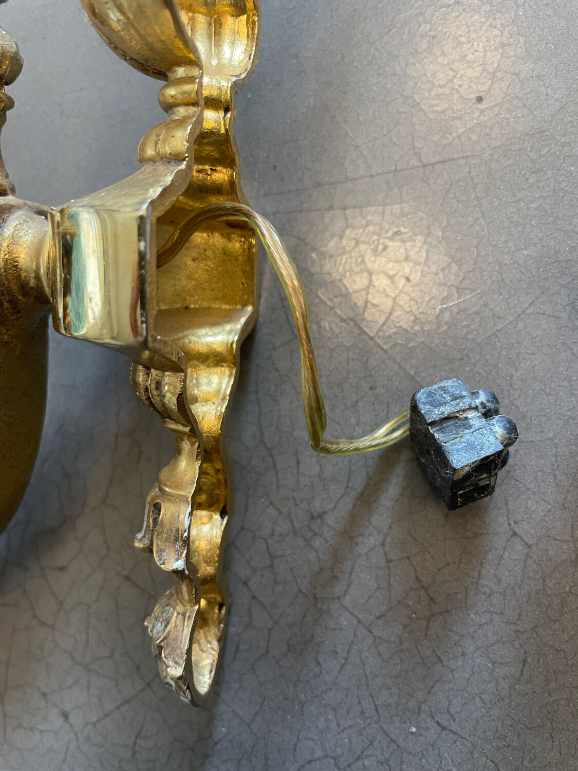 Pair of Art Deco gilt bronze wall sconces