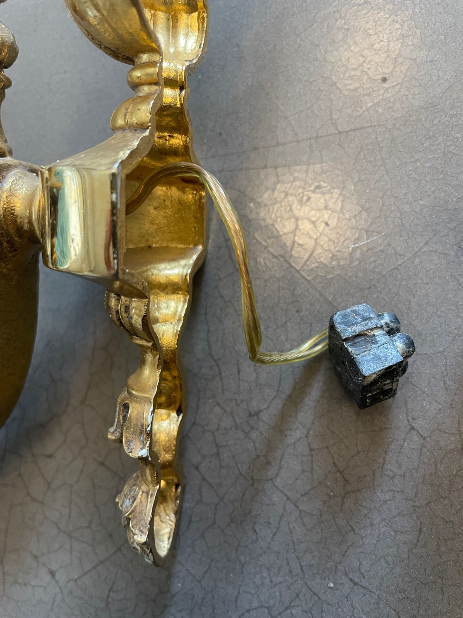 Pair of Art Deco gilt bronze wall sconces