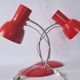 Paire de lampes de table rouges Midcentury Napako, années 1970