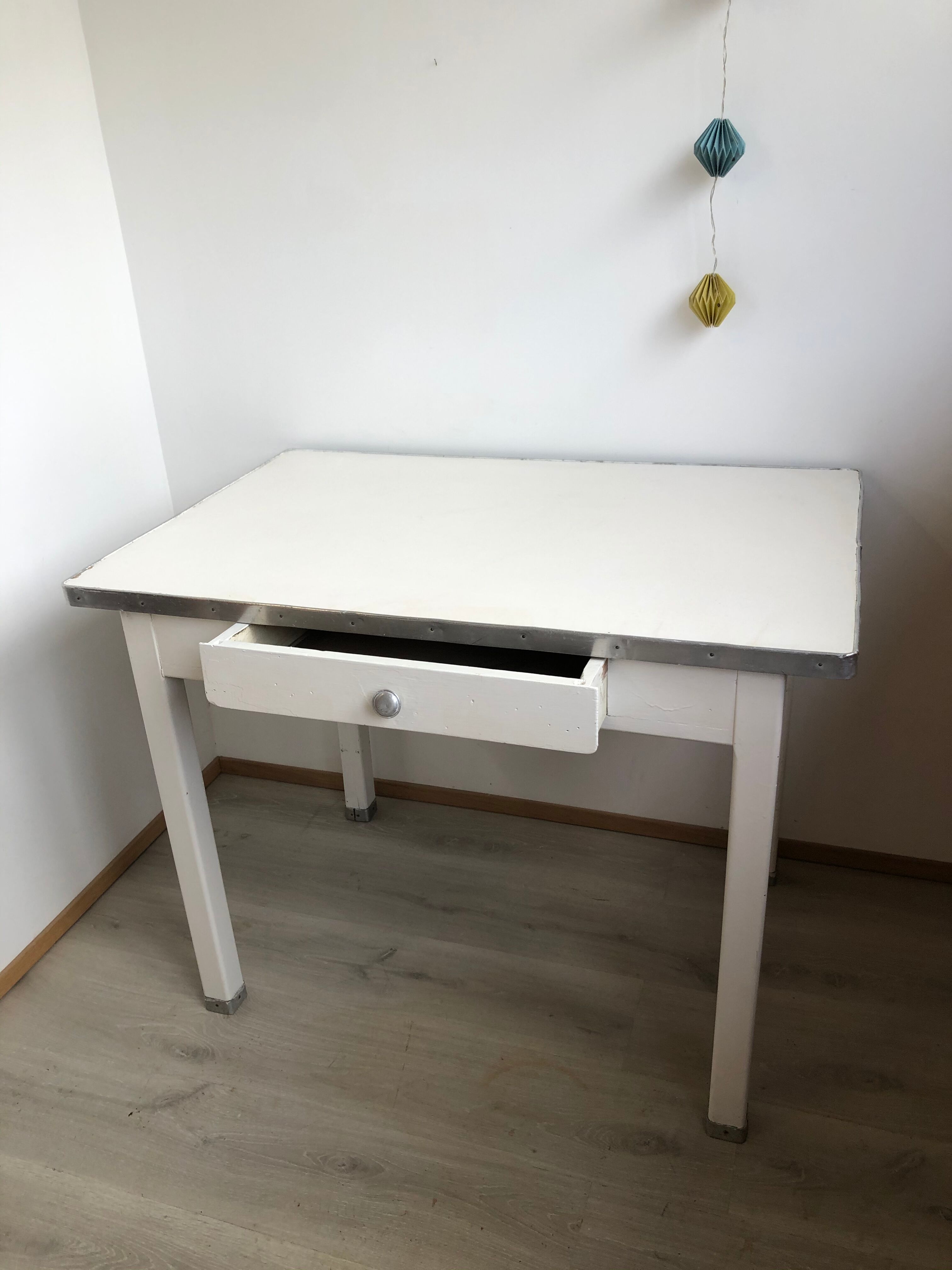 1950 wooden and zinc kitchen table