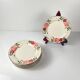 Set of 8 dessert plates: Cameo Florals Malaysia porcelain 1970–90