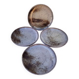 4 flat plates, ceramic, Chantal & Thierry Robert